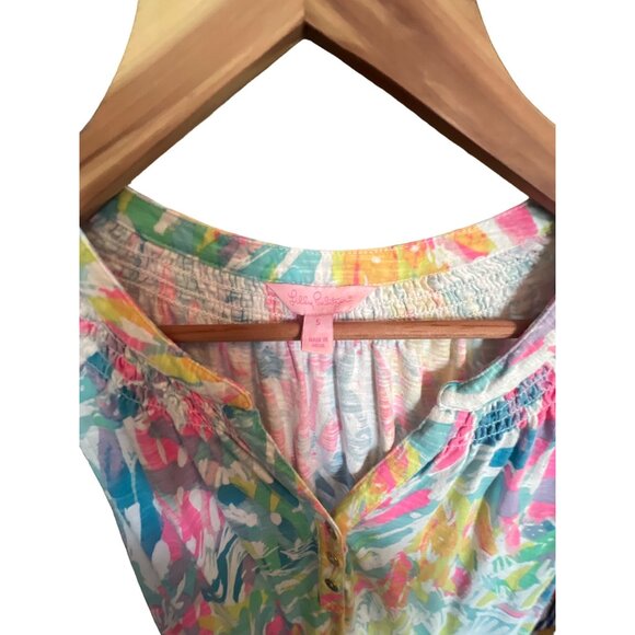 Lilly Pulitzer Essie sparkling sands Coral Reef Print Dress Sleeveless Size Smal - Picture 3 of 4